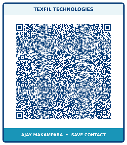 Scan to save Ajay Makampara’s TEXFIL contact details