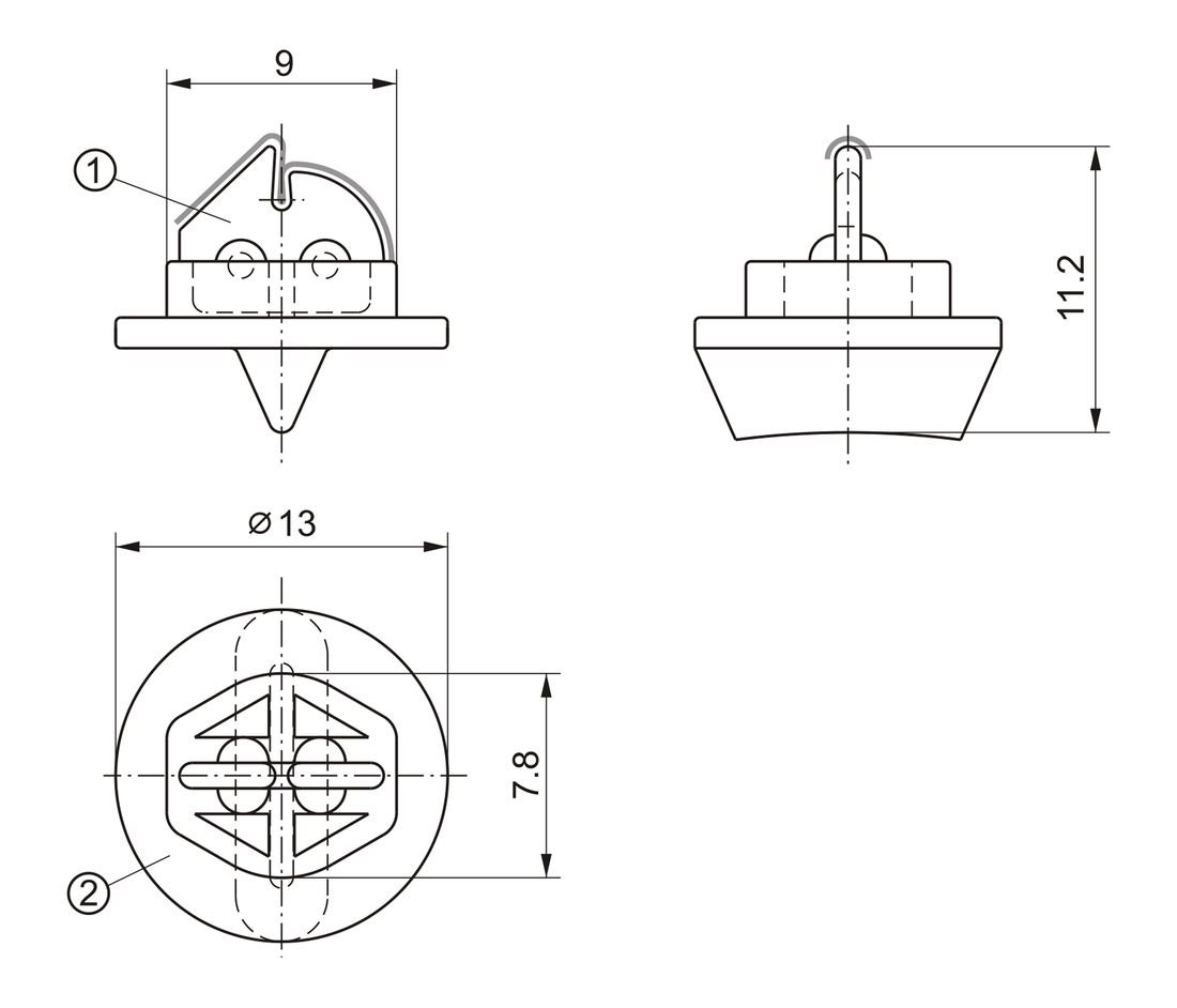 Take-up winder guide assembly dimensional drawing
