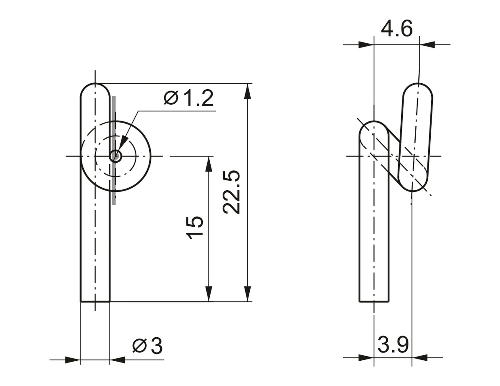 TF997-1244
BARMAG REF. 083786/7
99.7% ALUMINA · Loop Guide · Ø3 × 22.5